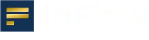 Abstract logo: dark blue square with three horizontal gold bars and a small gold square beneath, forming a stylized mark