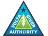 Blue triangular government seal with a white border and a white star at the top; edge text reads 'VOTER' on the left and 'RIVER AUTHORITY' on the right/bottom.