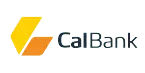 CalBank logo featuring a yellow hexagon icon and the word 'CalBank' in dark text